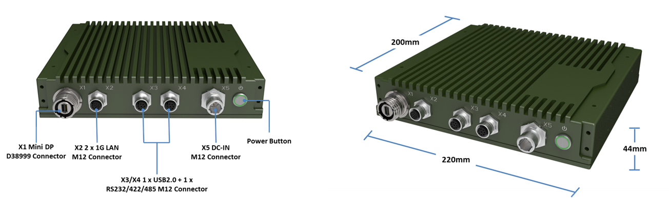 Ultra - Slim Rugged SFF 1U/2 Military Computer